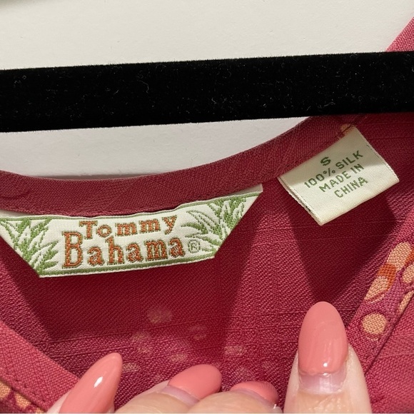 Tommy Bahama Red Print 100% Silk Sleeveless Mini Dress - Picture 2 of 6